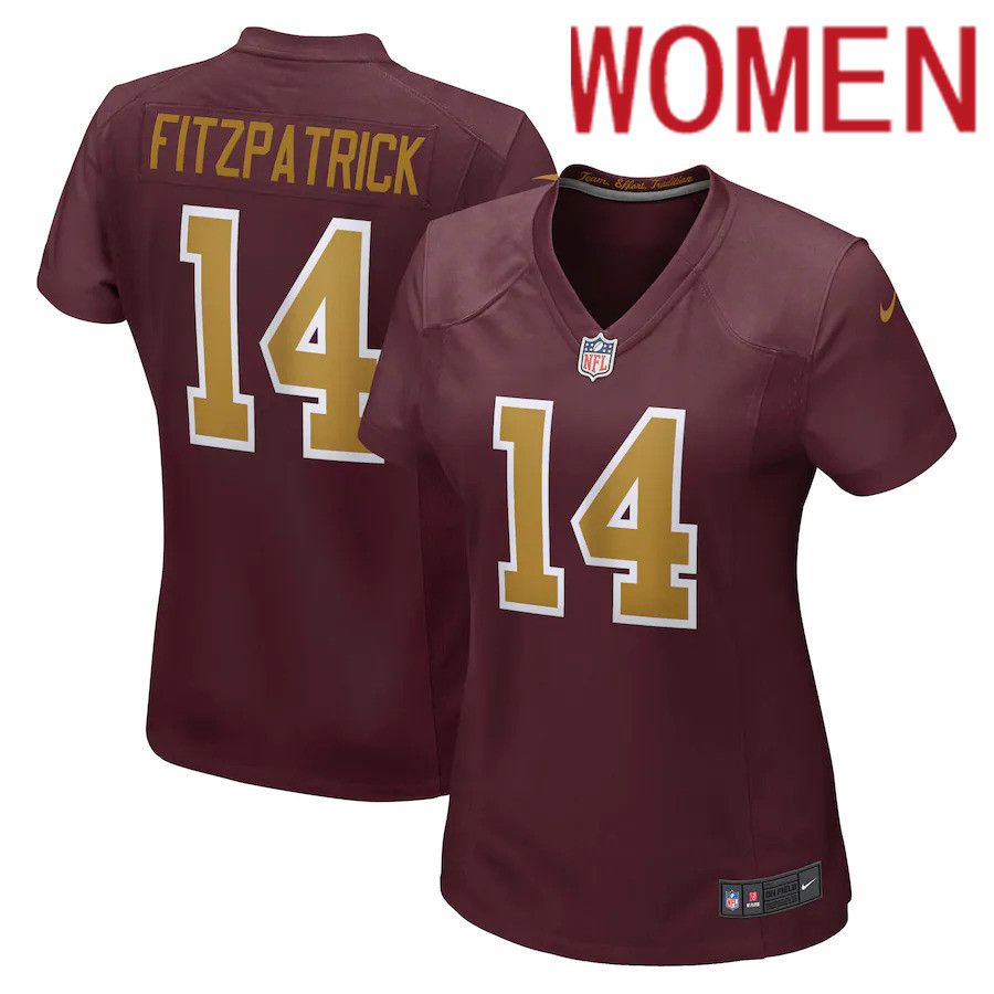 Women Washington Redskins 14 Ryan Fitzpatrick Nike Burgundy Game NFL Jersey